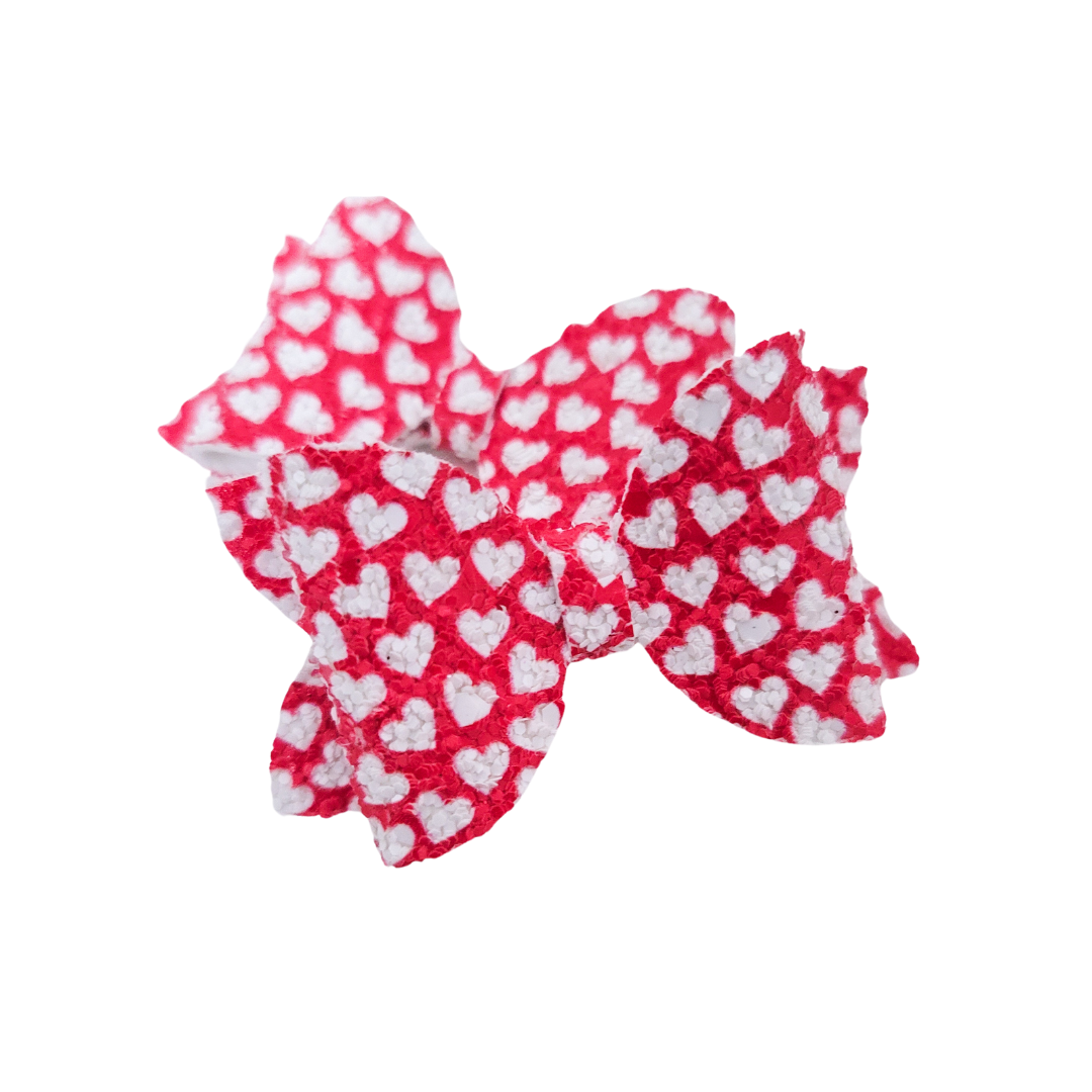 Mini Remi Piggie Set | Pigtail Bows | Mini Red Hearts