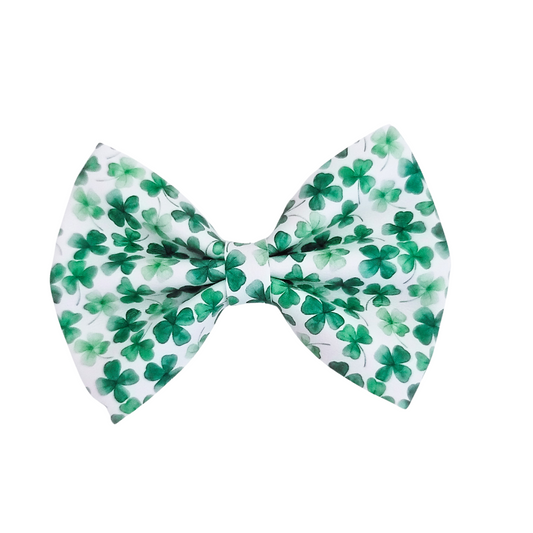 Luna Hair Bow | Vegan Leather Bow | Shamrocks