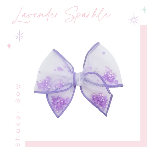 Ava Hair Bow | Shaker Bow | Lavender Sparkle