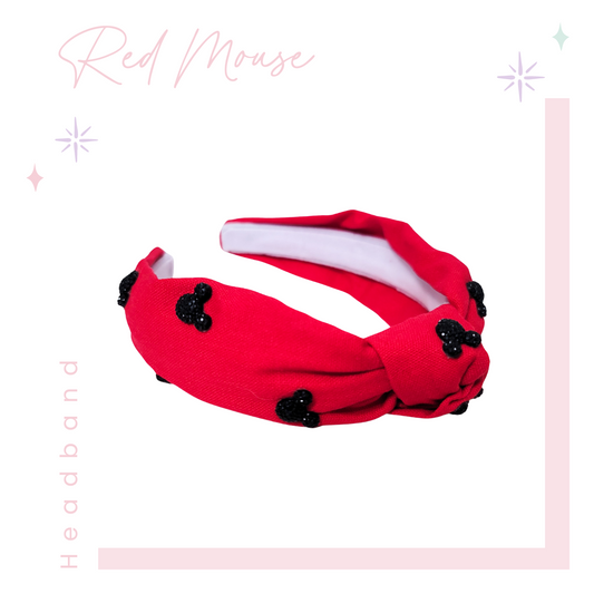 Knotted Headband - Red Mouse