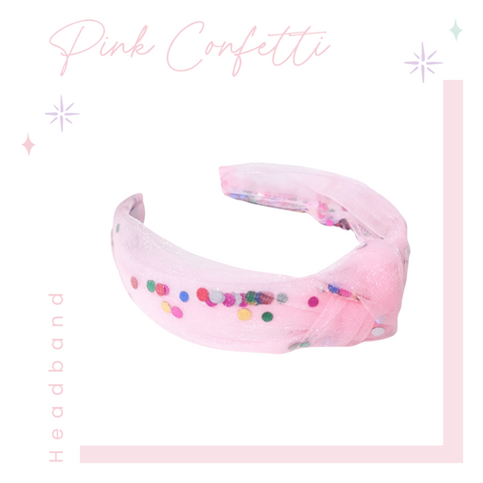 Knotted Headband - Pink Confetti Shaker