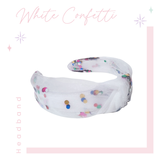 Knotted Headband - White Confetti Shaker
