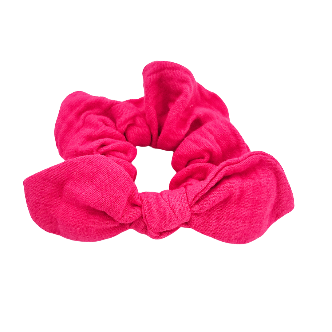 Scrunchie Tie - Hot Pink Muslin