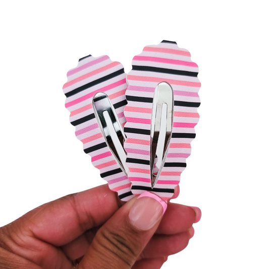 Scallop Snap Clip - Spooky Stripes