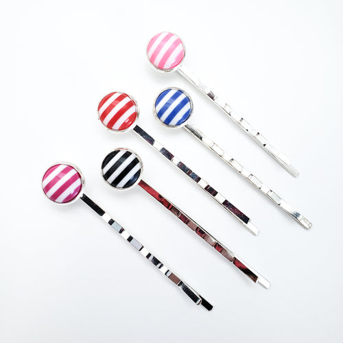 Silver Stripe Hair Pin