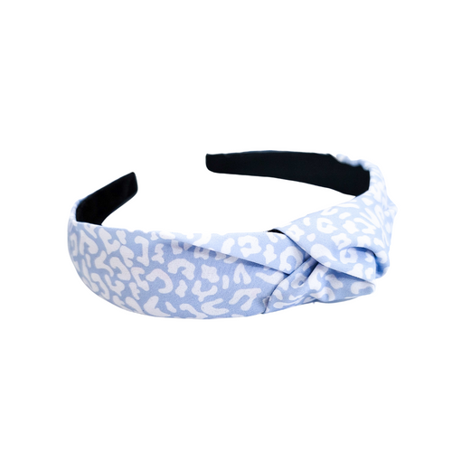 Knotted Headband - Blue Leopard