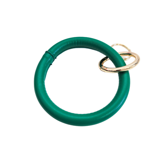 Vegan Leather Key Chain - Emerald
