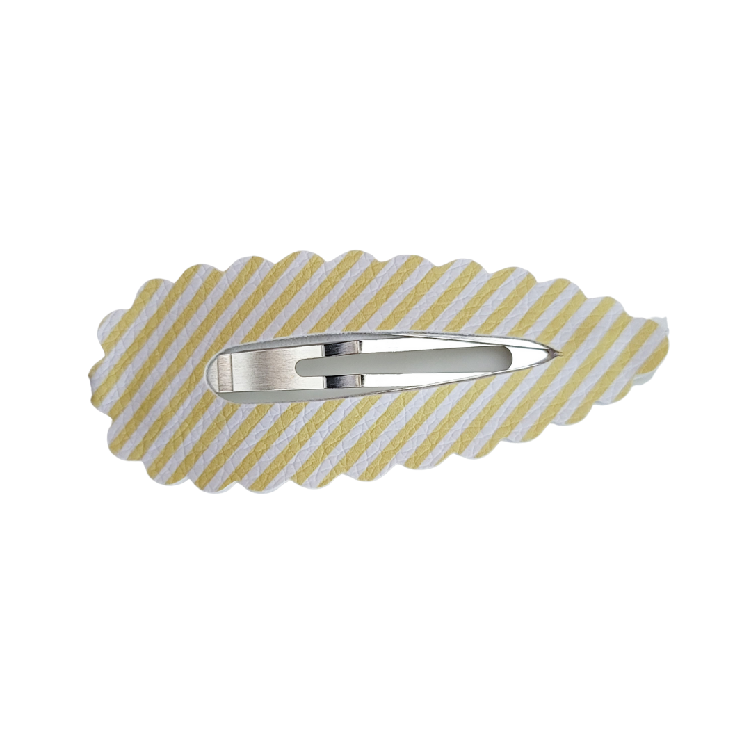 Scallop Snap Clip - Yellow Stripes