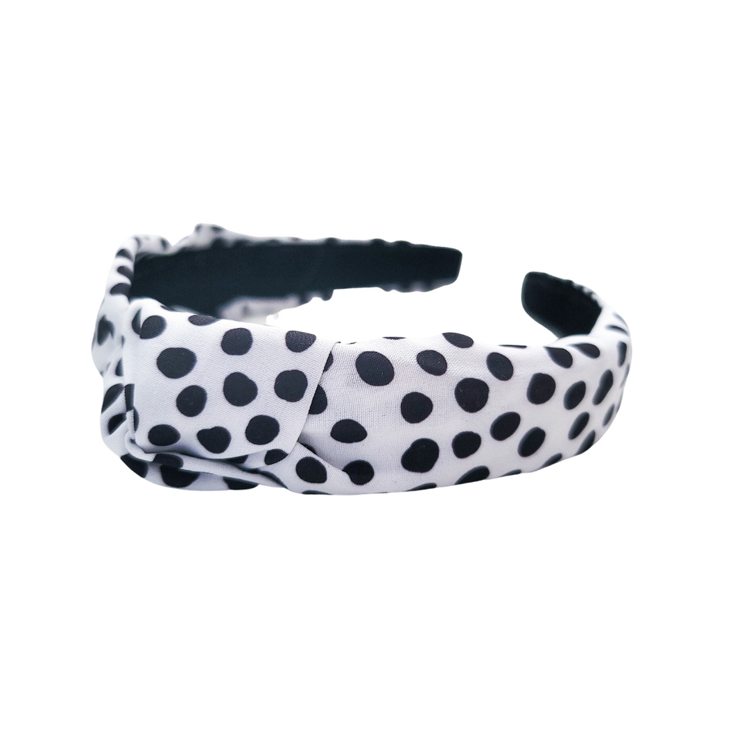 Knotted Headband - Monochrome Dots