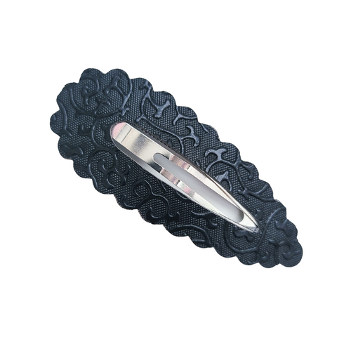Scallop Snap Clip - Black Filigree