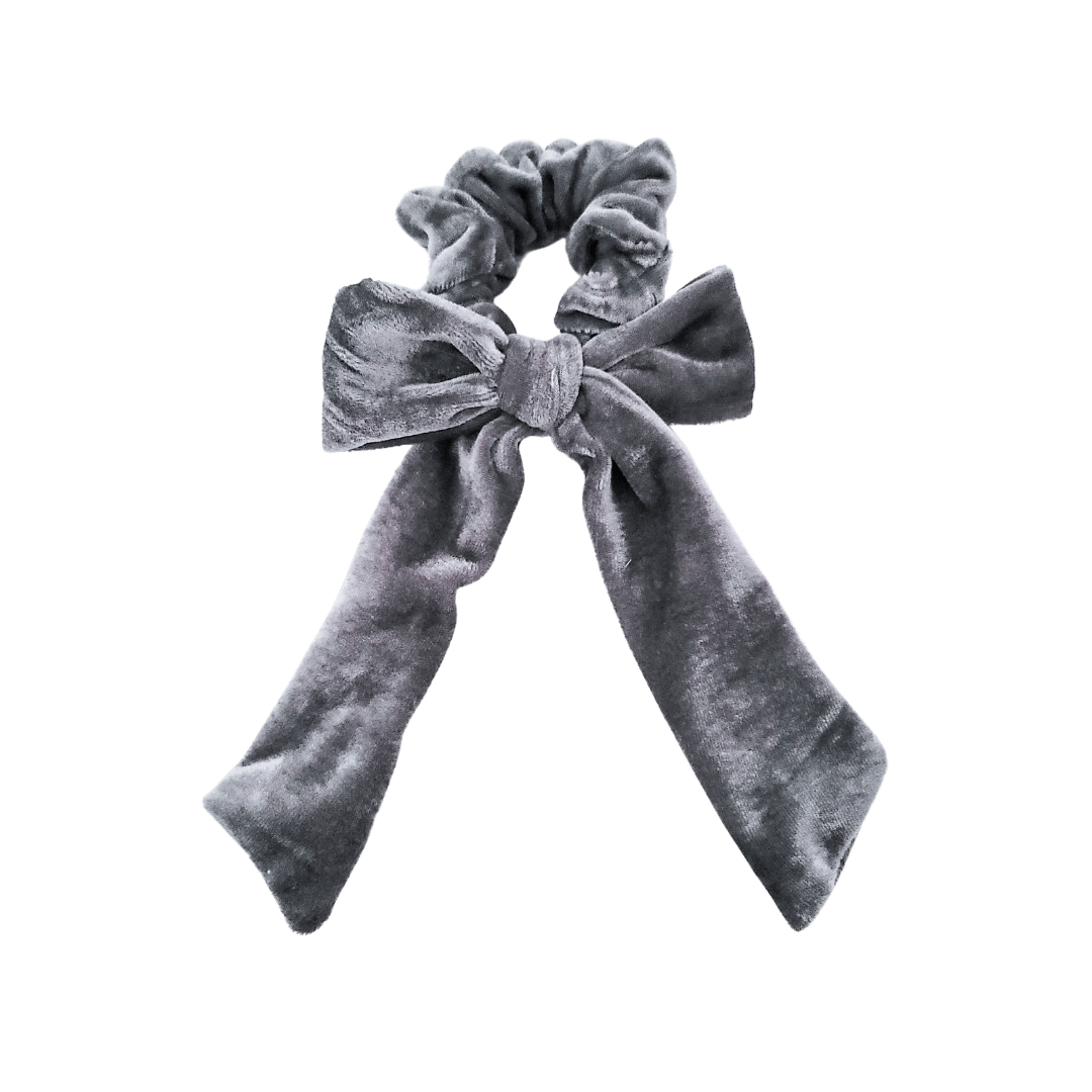 Scrunchie Tie - Gray Velvet
