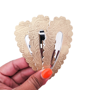 Scallop Snap Clip - Gold Lace